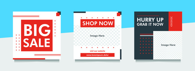 Square post banner template for social media. Modern promotion banner template for sale and discount. Anyone can use this design easily. 