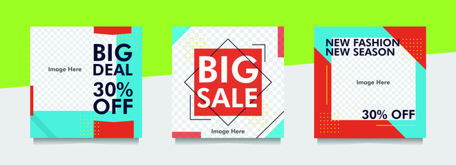 Square post banner template for social media. Modern promotion banner template for sale and discount. Anyone can use this design easily. 