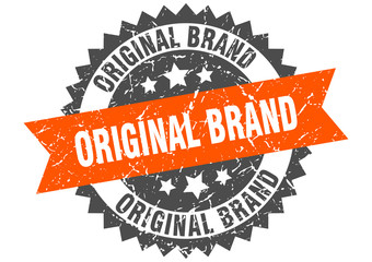 original brand grunge stamp with orange band. original brand
