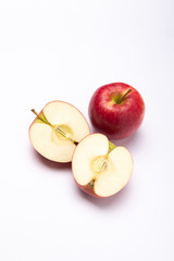 Apples on white background