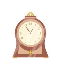 Vintage clock flat vector illustration
