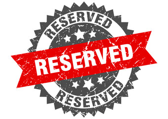 reserved grunge stamp with red band. reserved