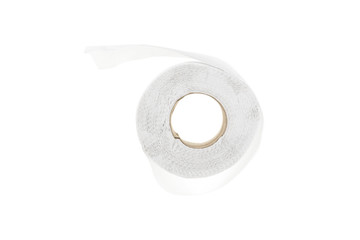 Top view of Roll of toilet paper or tissue isolated on white background with clipping path...