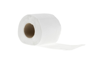 Roll of toilet paper or tissue isolated on white background with clipping path.........