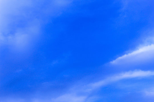 a blue sky in summer above us