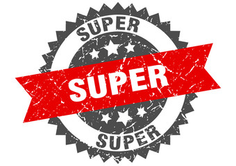 super grunge stamp with red band. super