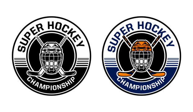 ice hockey championship circle badge
