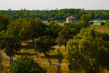 Belgrade, Serbia: Kalemegdan Park on the confluence of the River Sava and Danube.