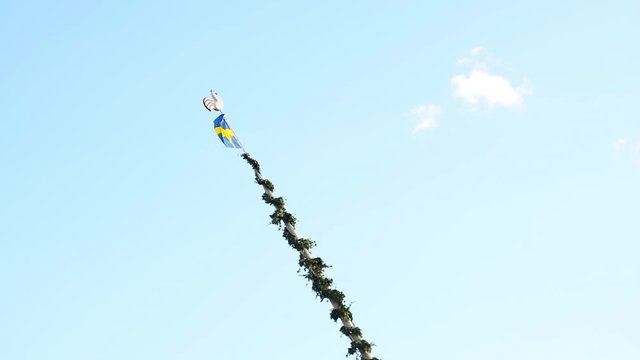 sweden, setting up the midsummer pole
