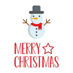 Merry christmas. Snowman icon. Vector illustration.