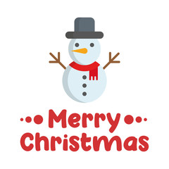 Merry christmas. Snowman icon. Vector illustration.