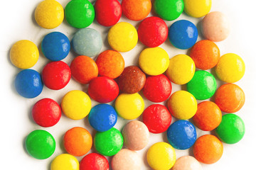 sweet dragee on the white