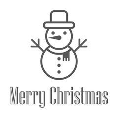 Merry christmas. Snowman icon. Vector illustration.