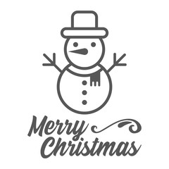 Merry christmas. Snowman icon. Vector illustration.