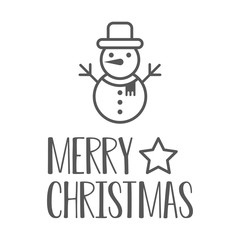 Merry christmas. Snowman icon. Vector illustration.