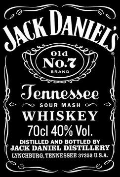 label of the whiskey Jack Daniels No. 7