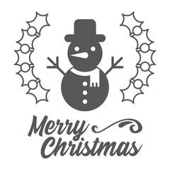 Merry christmas. Snowman icon. Vector illustration.