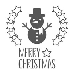 Merry christmas. Snowman icon. Vector illustration.