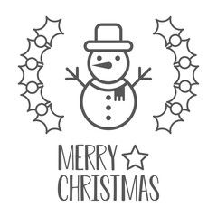 Merry christmas. Snowman icon. Vector illustration.