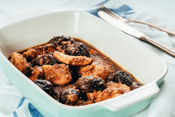 Plum Chicken With Soy Sauce, Maple Syrup and Orange Juice