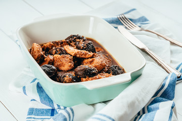 Plum Chicken With Soy Sauce, Maple Syrup and Orange Juice