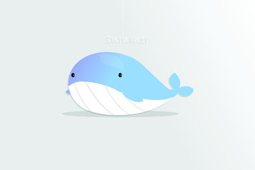 Paper cut style whale background