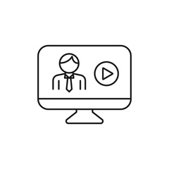 Fototapeta premium webinar - minimal line web icon. simple vector illustration. concept for infographic, website or app.