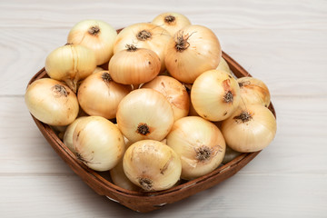 Fresh Onions on basket