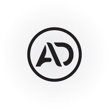 Simple AD Letter logo Vector. AD Letter logo. AD font type logo.