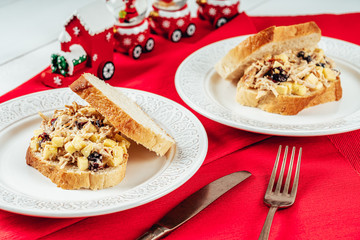 Cranberry, Apple And Turkey Mayonnaise Sandwiches