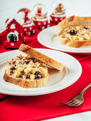 Cranberry, Apple And Turkey Mayonnaise Sandwiches