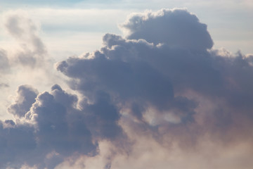 Smoke from the chimneys of a metallurgical plant at dawn