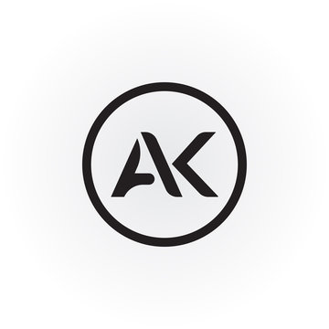 Initial letter AK simple logo Vector template. Simple AK Letter logo design. AK font type logo.
