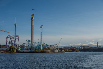 Autumn harbour view of Stockholm.