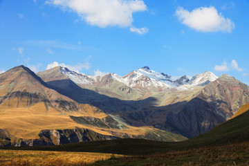 Mount Kasbek in the Greater Caucasus, Georgia, Asia
