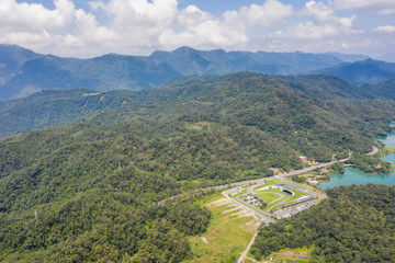 aerial landscape with famous Xiangshan Visitor Center