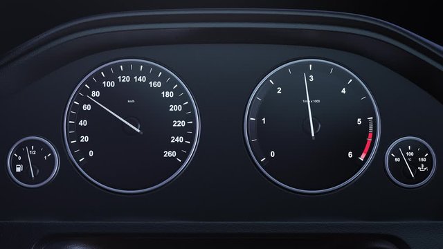 Car Speedometer Macroplane Gaining Speed