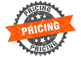 pricing grunge stamp with orange band. pricing