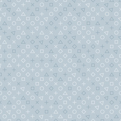 Light seamless pattern of geometric elements. The simplest geometric shapes. Vector illustration.