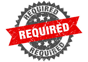 required grunge stamp with red band. required