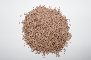 dye granules for termoplastic elastomer on a white background