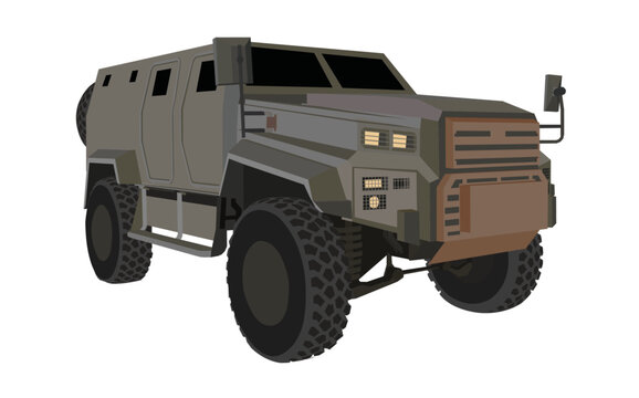 Military armored vehicle illustration