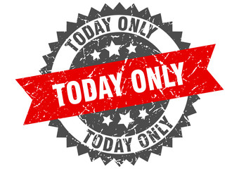 today only grunge stamp with red band. today only