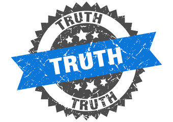 truth grunge stamp with blue band. truth