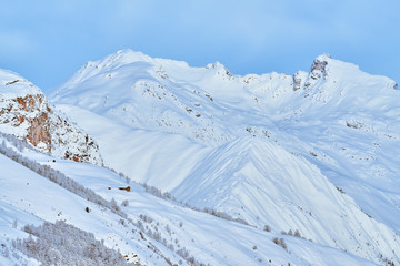Fototapeta na wymiar Mountains at winter time with lot of snow.