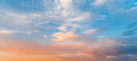 Beautiful sunset sky. Nature sky backgrounds.	