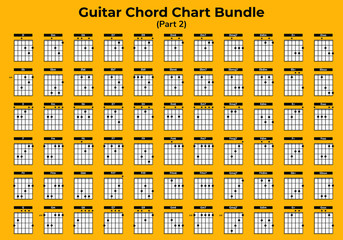 Guitar Chart Bundle vector can you use for web, app, lesson, school etc.