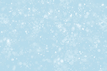 abstract winter background with snowflakes, Christmas background with heavy snowfall, snowflakes in the sky