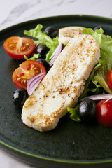 salad with roasted cheese