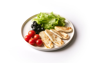 salad with roasted cheese